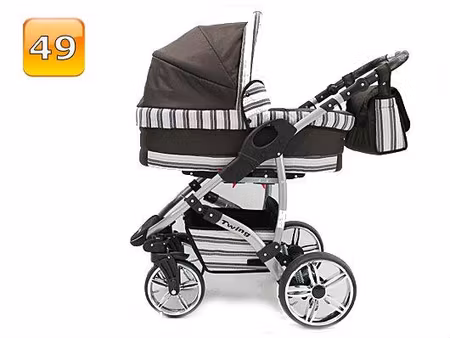 Barnvagn,Liggdel + Bilbarnstol + Sittdel - 3in1 TWING
