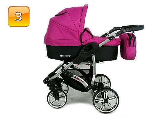Barnvagn,Liggdel + Bilbarnstol + Sittdel - 3in1 ALLIVIO