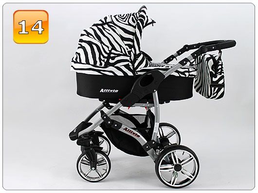 Barnvagn,Liggdel + Bilbarnstol + Sittdel - 3in1 ALLIVIO