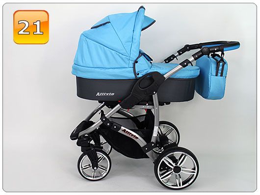 Barnvagn,Liggdel + Bilbarnstol + Sittdel - 3in1 ALLIVIO