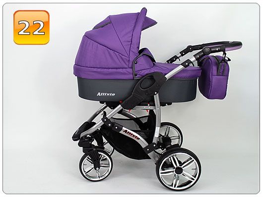 Barnvagn,Liggdel + Bilbarnstol + Sittdel - 3in1 ALLIVIO