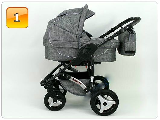 Barnvagn,Liggdel + Bilbarnstol + Sittdel - 3in1 ALLIVIO II