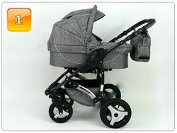 Barnvagn,Liggdel + Bilbarnstol + Sittdel - 3in1 ALLIVIO II