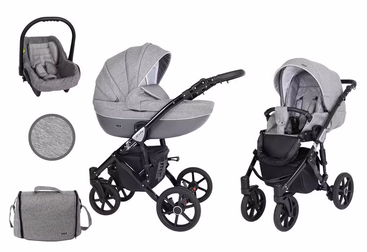 Barnvagn,Liggdel + Bilbarnstol + Sittdel - 3in1 Mila