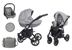 Barnvagn,Liggdel + Bilbarnstol + Sittdel - 3in1 Mila