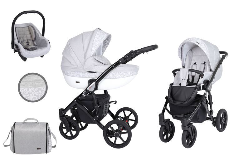 Barnvagn,Liggdel + Bilbarnstol + Sittdel - 3in1 Mila