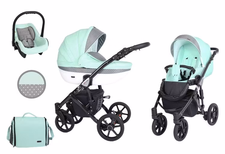 Barnvagn,Liggdel + Bilbarnstol + Sittdel - 3in1 Mila