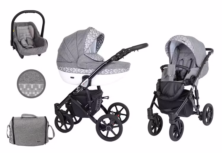 Barnvagn,Liggdel + Bilbarnstol + Sittdel - 3in1 Mila