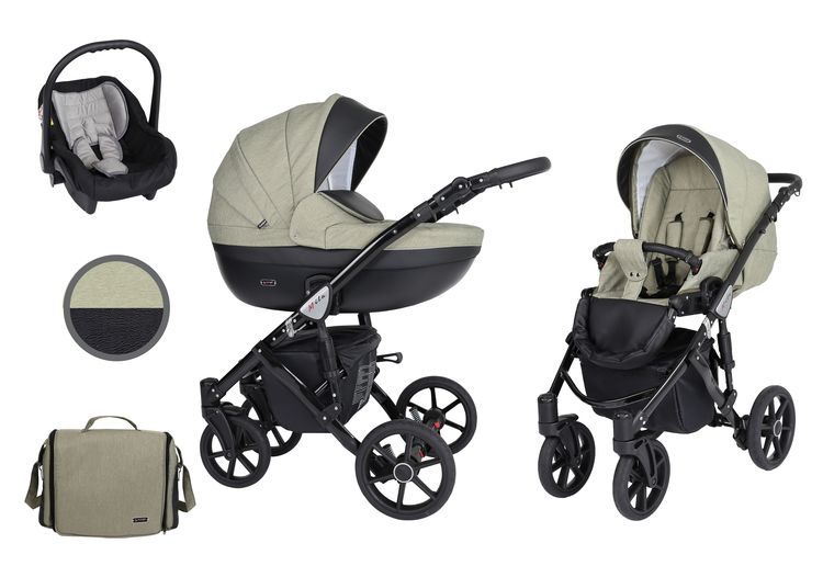 Barnvagn,Liggdel + Bilbarnstol + Sittdel - 3in1 Mila