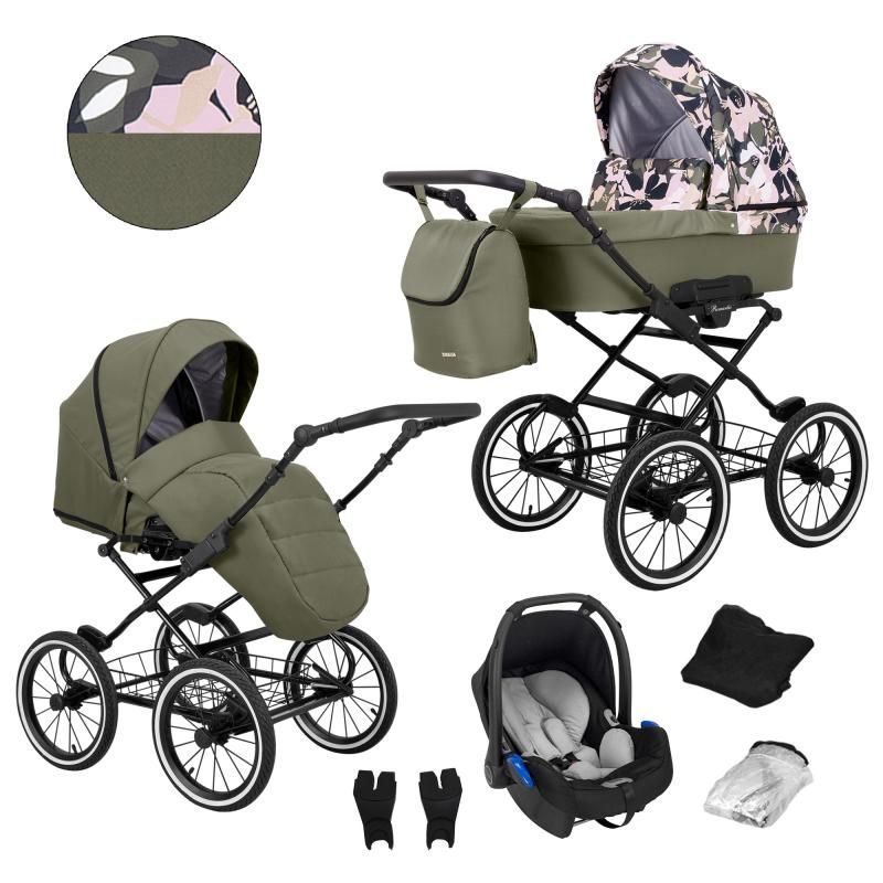 Barnvagn,Liggdel + Bilbarnstol + Sittdel - 3in1 Romantic