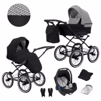 Barnvagn,Liggdel + Bilbarnstol + Sittdel - 3in1 Romantic