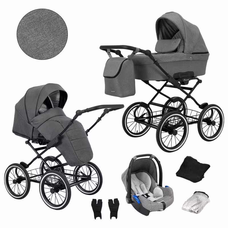 Barnvagn,Liggdel + Bilbarnstol + Sittdel - 3in1 Romantic