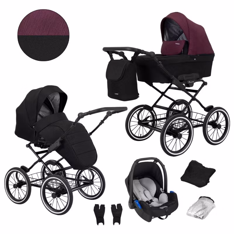 Barnvagn,Liggdel + Bilbarnstol + Sittdel - 3in1 Romantic