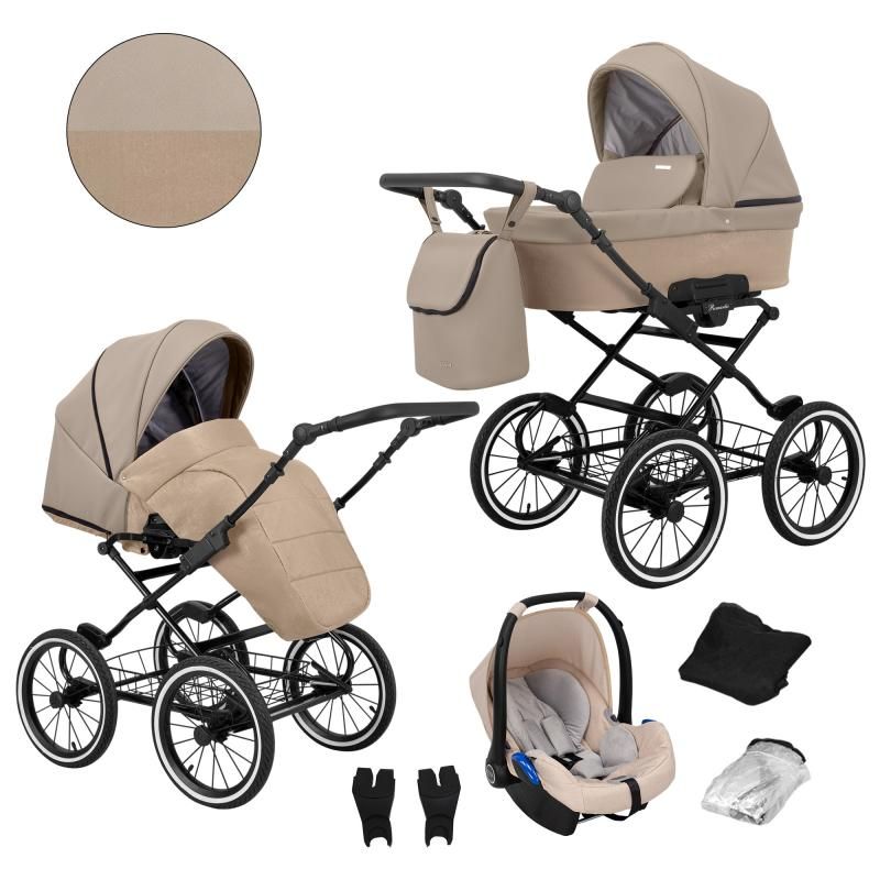 Kopia Barnvagn,Liggdel + Bilbarnstol + Sittdel - 3in1 Romantic