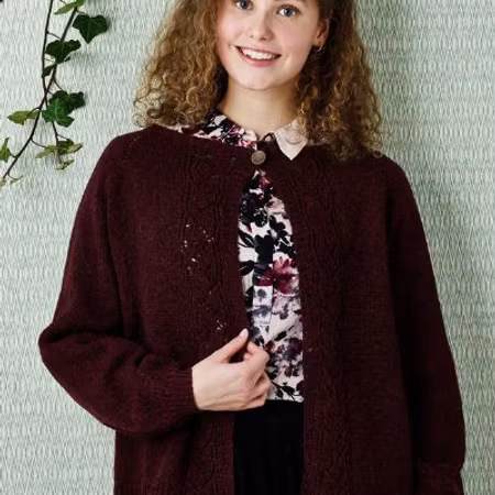 Cardigan med blomranker  893626