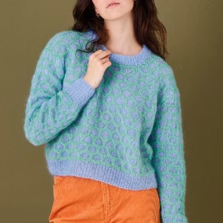 Sweater med bikupemönster  8941104