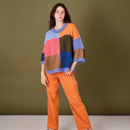 Rutig oversize tröja 896298