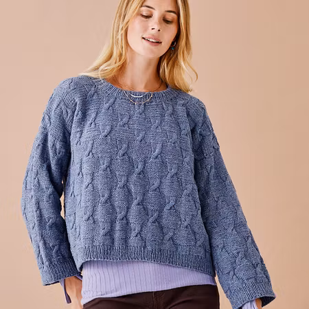 Tröja med flätmönster 899053