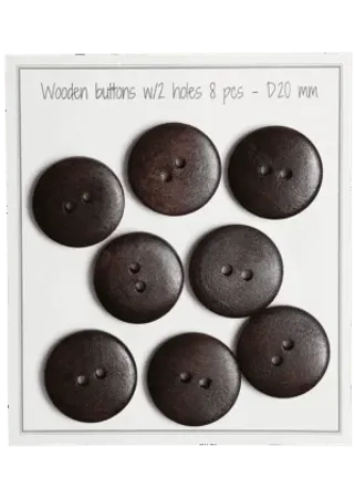 Träknappar - UFO - Brown - 20mm