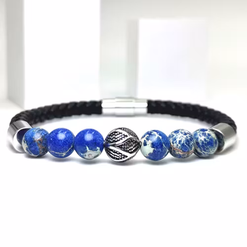 Iceage Leather Leather Pärlarmband Herr - SWEVALI