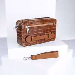 Leather Clutch Bag "Coco Sahara" Mini Charm - SWEVALI