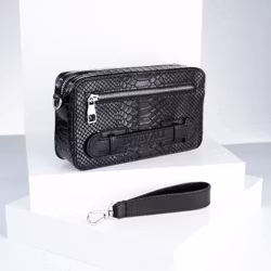Leather Clutch Bag "Sneaky Lyx Trace" Mini Charm - SWEVALI