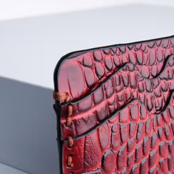 Leather Card Holder "Coco Carmine" The opulent - SWEVALI