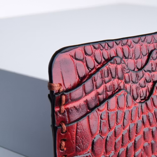 Leather Card Holder "Coco Carmine" The opulent - SWEVALI