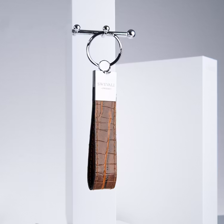 Leather Key Holder "Croco Sahara" the key from swevali