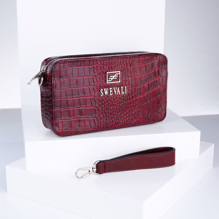 Luxury Leather Bags Set “Coco Carmine” - SWEVALI