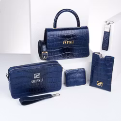 Luxury Leather Bags  Set “Coco Blue Night” - SWEVALI