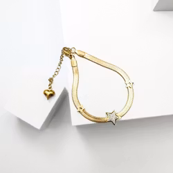 Line of stars Rose Gold Edition Armband with Chain - SWEVALI