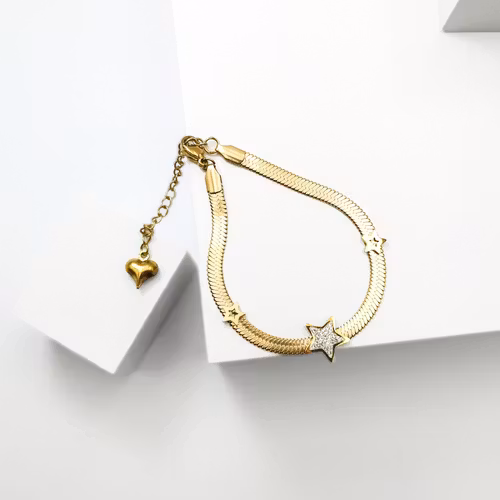 Line of stars Rose Gold Edition Armband with Chain - SWEVALI