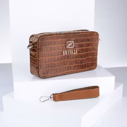 Leather Clutch Bag "Coco Sahara" Mini Charm - SWEVALI