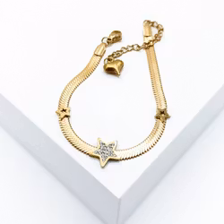 Line of stars Rose Gold Edition Armband with Chain - SWEVALI