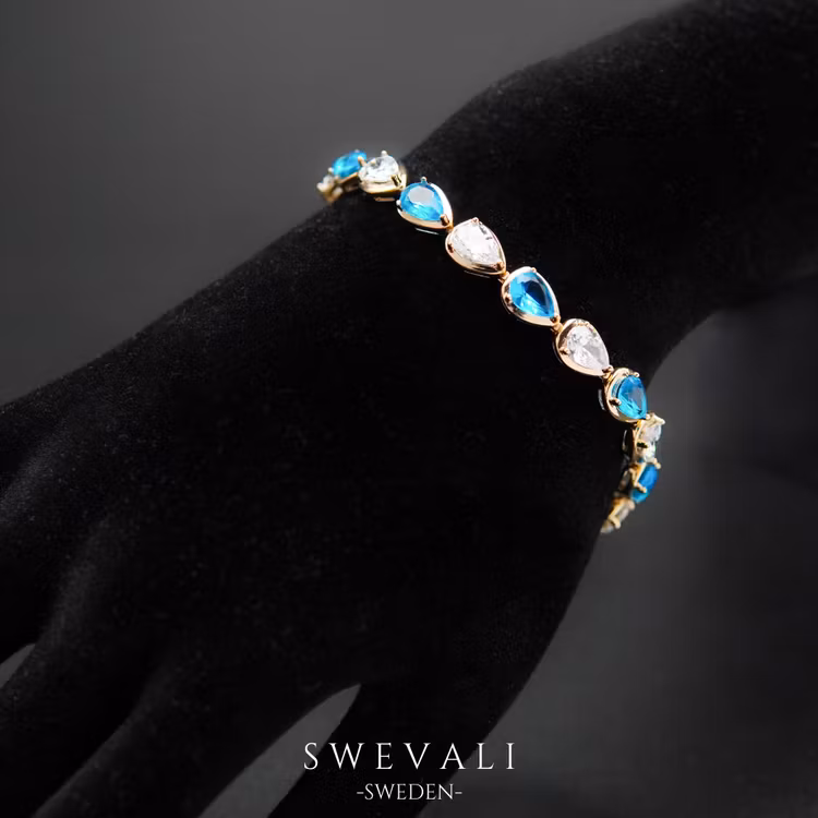 Crystal River Ombre Blue Gold Edition Armband - SWEVALI