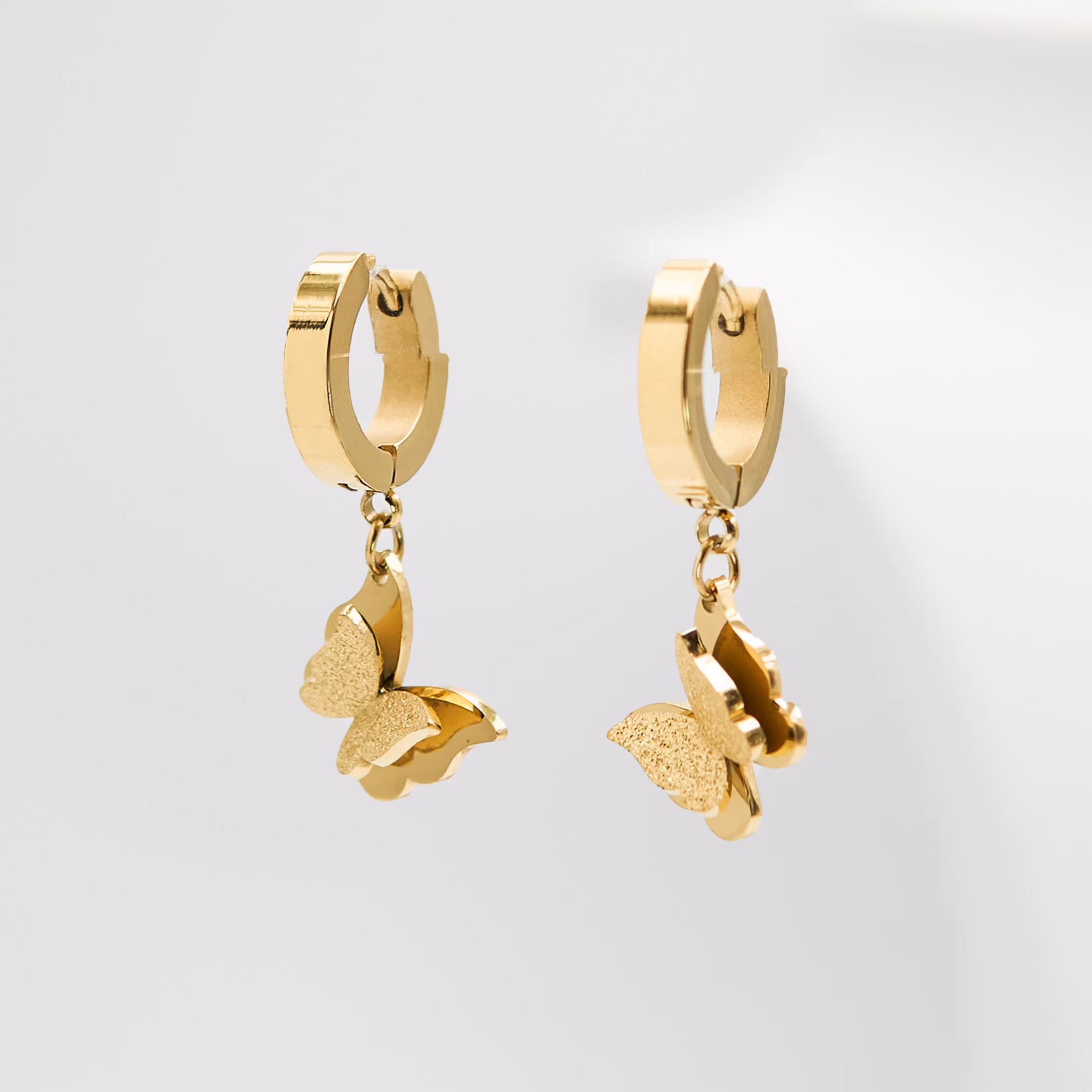 2- Butterfly Minimalist Gold Edition - Örhänge 316 L - Special Earrings From SWEVALI