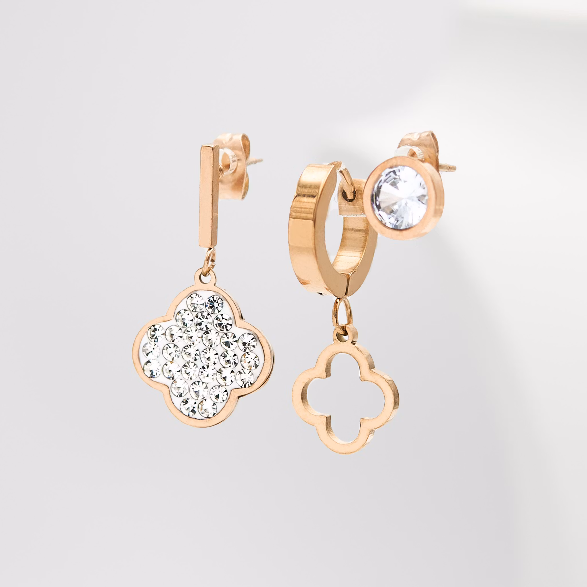 2- Clover Lucky Shoot -Örhänge Set 316 L -  Special Earrings from SWEVALI