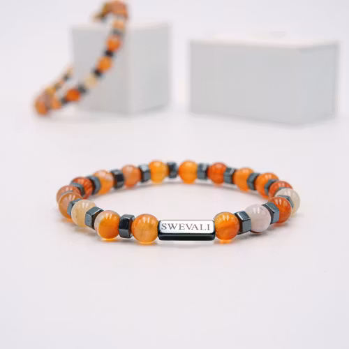 Beach Man Orange Sunset - Herr Pärlarmband - SWEVALI