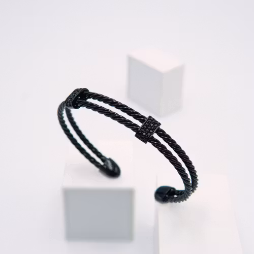 Gentle Black Confident  - Herr Armband Steel - SWEVALI