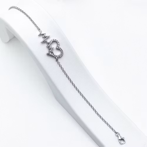 Silver 925 Puls of heart elegant armband - SWEVALI