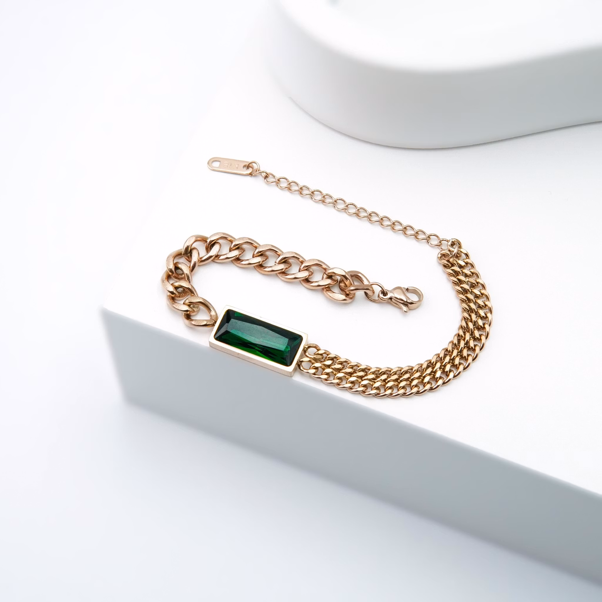 Emerald Lake Green - Armband Dam Rose Gold Edition - SWEVALI