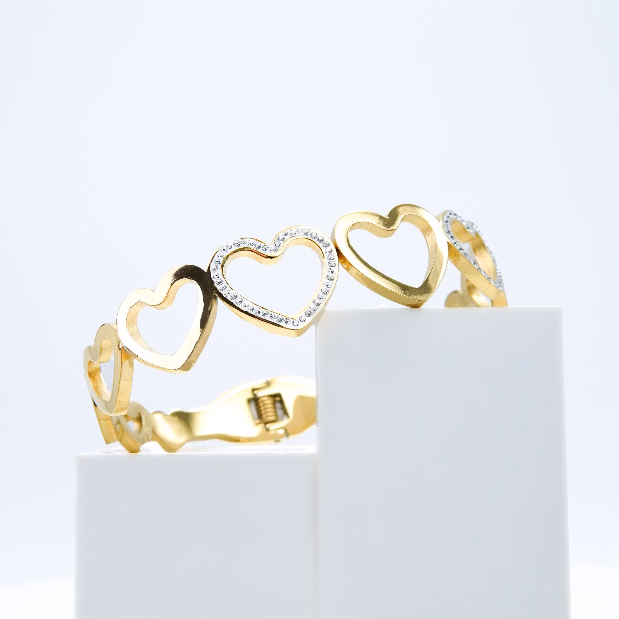 18K Guldpläterad - Hearts & Hearts - Gold Edition Armband Dam - SWEVALI