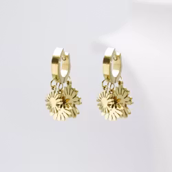 Krysantemum Confident - Gold Edition Populära Örhängen  - SWEVALI