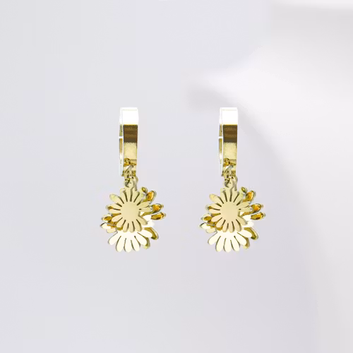 Krysantemum Confident - Gold Edition Populära Örhängen  - SWEVALI