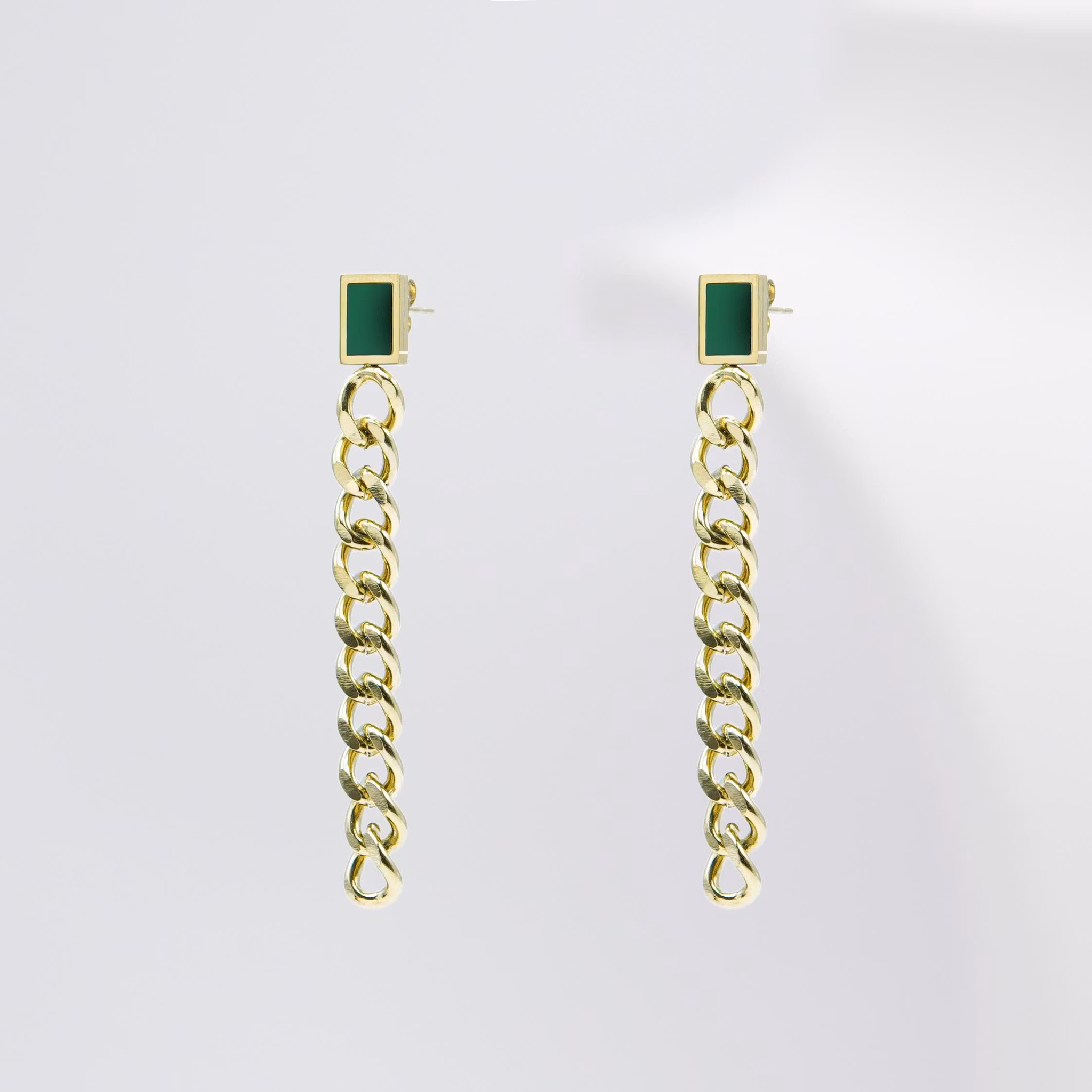 2 Emerald Lake Minimalist - Gold Edition Länkörhängen - SWEVALI