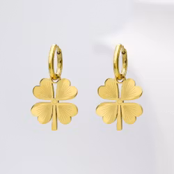 18K Guldpläterad - Clover Lucky Every Day - Gold Edition Örhänge Dam - SWEVALI