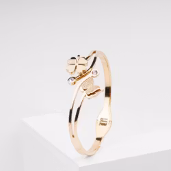 18K Guldpläterad - Clover Butterfly Limited Edition - Gold Edition Armband Dam - SWEVALI