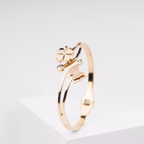 18K Guldpläterad - Clover Butterfly Limited Edition - Gold Edition Armband Dam - SWEVALI