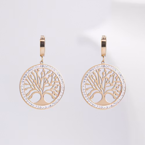 18K Guldpläterad - Tree Of Life Power Of Solo - Gold Edition Örhänge Dam - SWEVALI